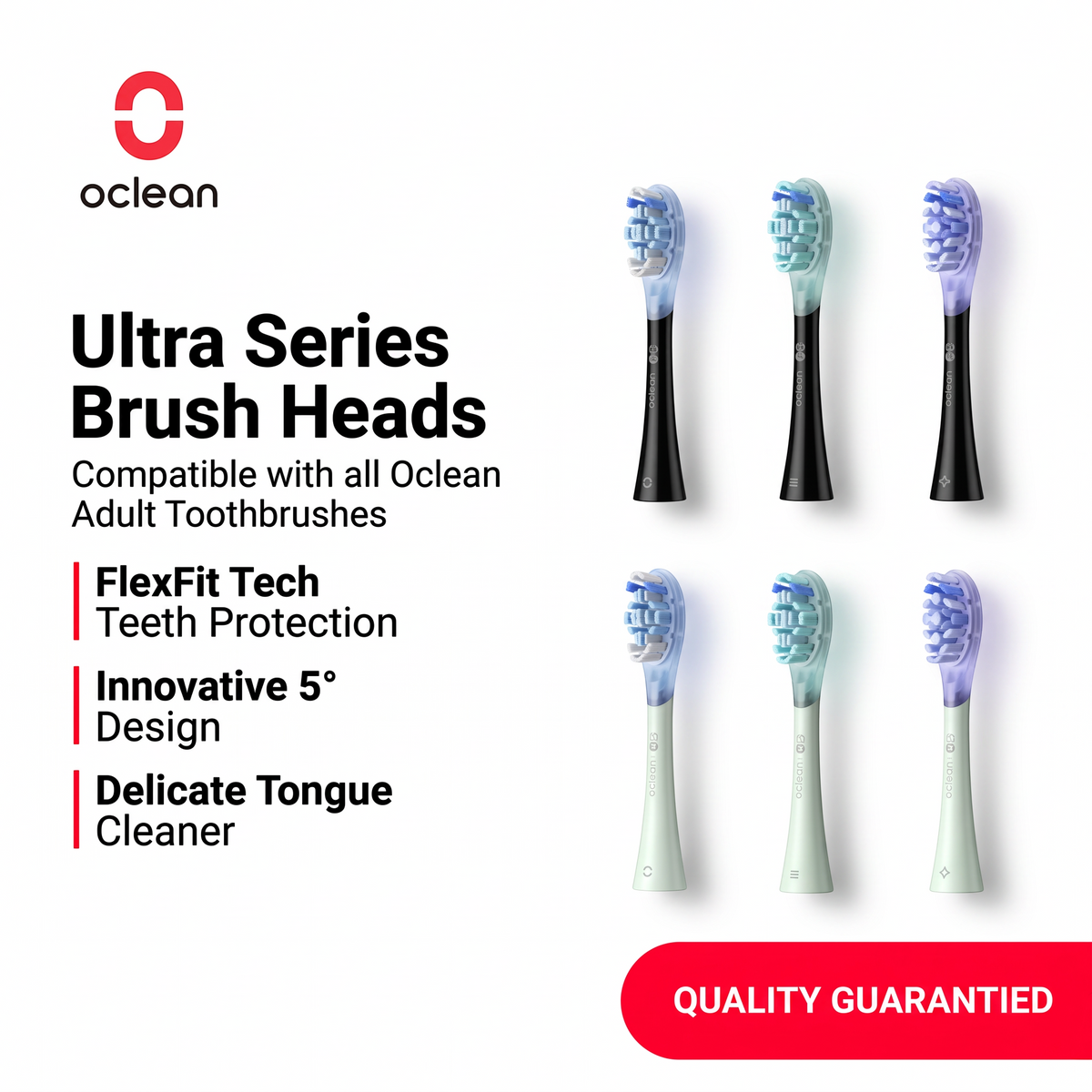 Oclean Ultra Clean Brush Head, Green