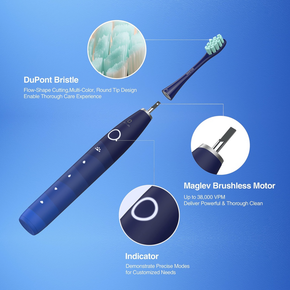 Oclean Flow Electric Toothbrush, Blue