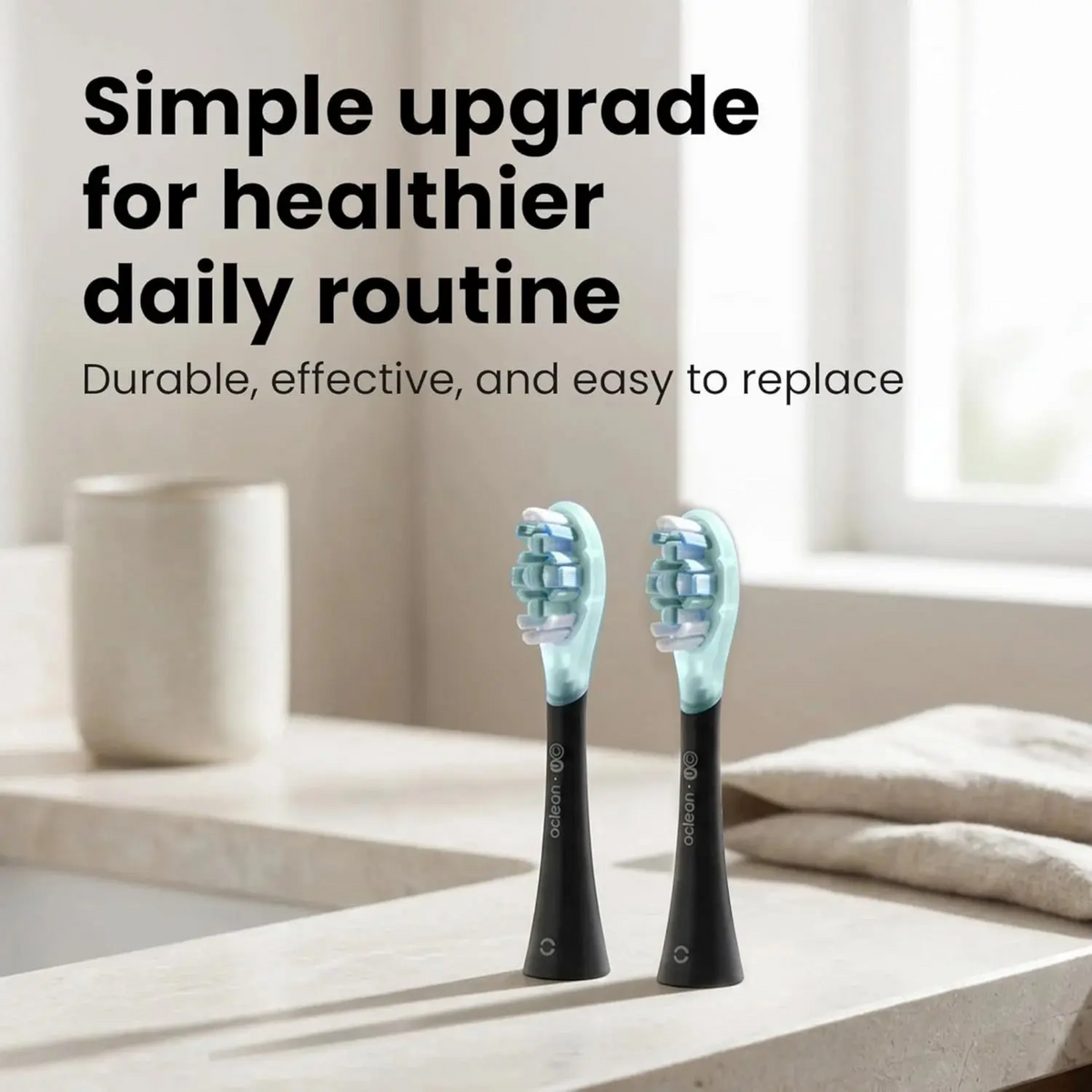 Oclean Ultra White Brush Head, Black