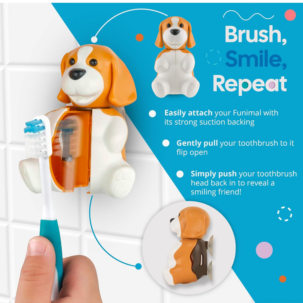 Flipper Fun Animal Toothbrush Cover, Beagle