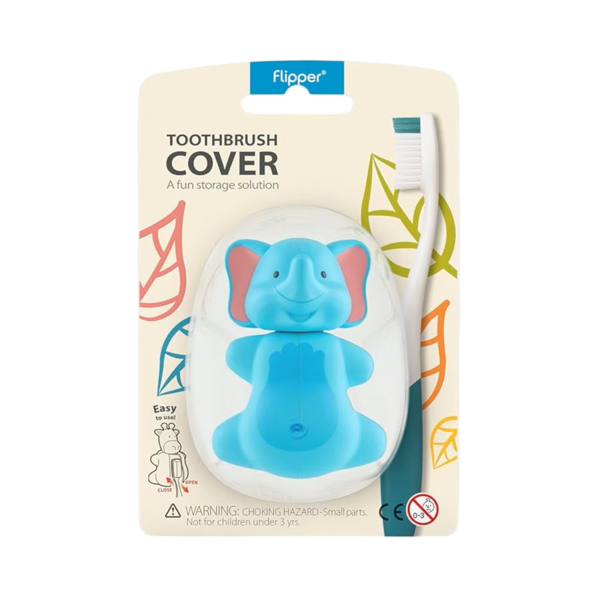 Flipper Fun Animal Toothbrush Cover, Elephant