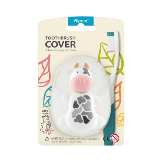 Flipper Fun Animal Toothbrush Cover, Cow