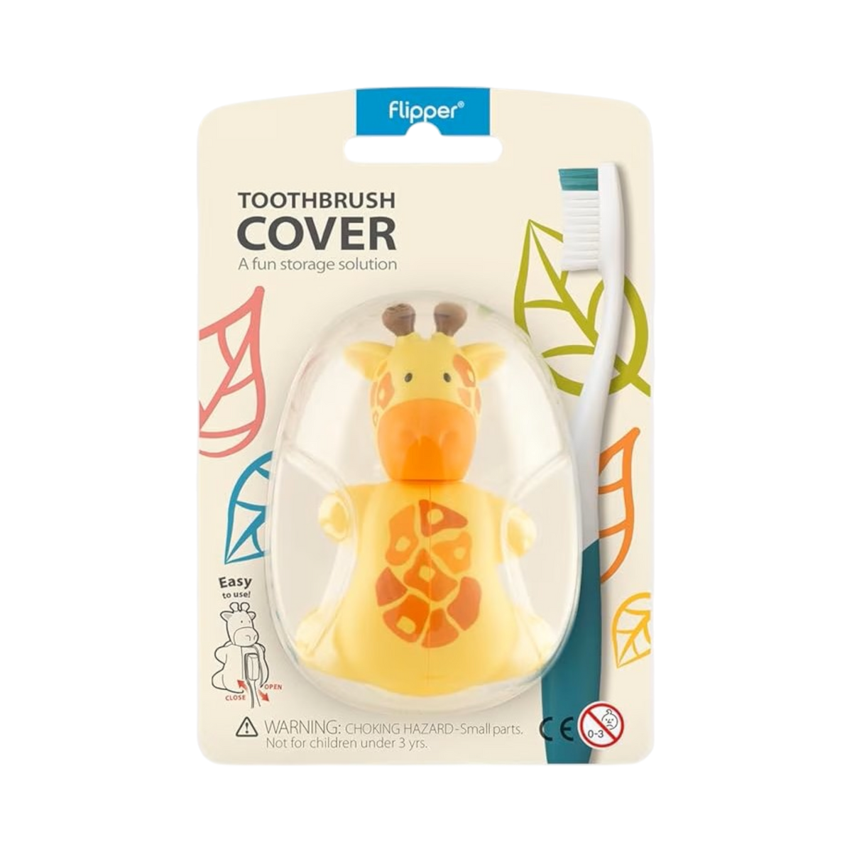 Flipper Fun Animal Toothbrush Cover, Giraffe