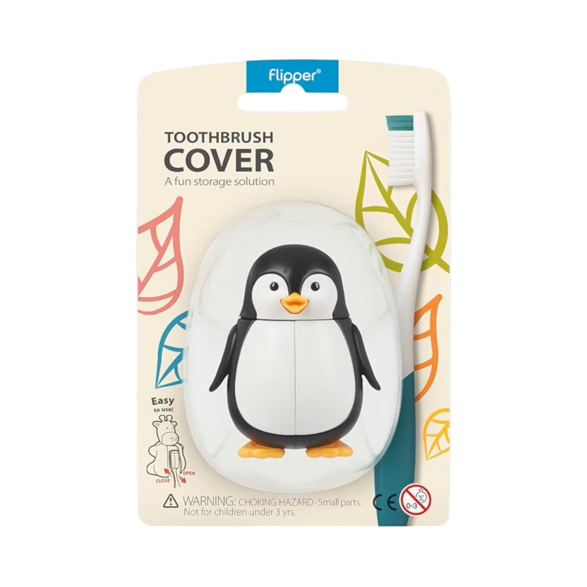 Flipper Fun Animal Toothbrush Cover, Penguin