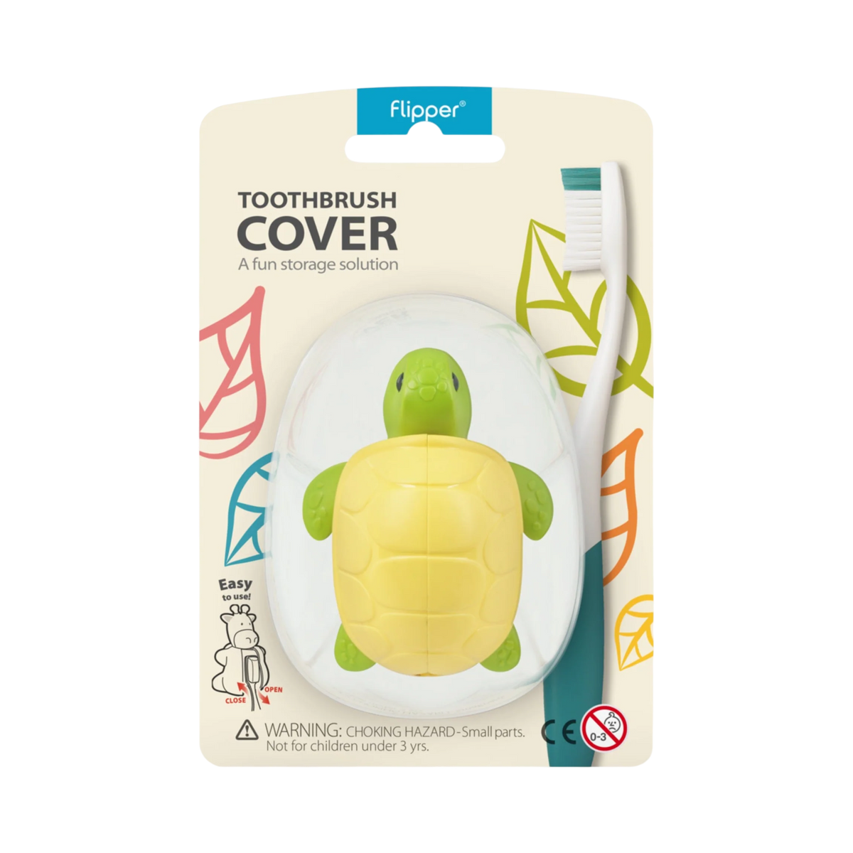 Flipper Fun Animal Toothbrush Cover, Turtle