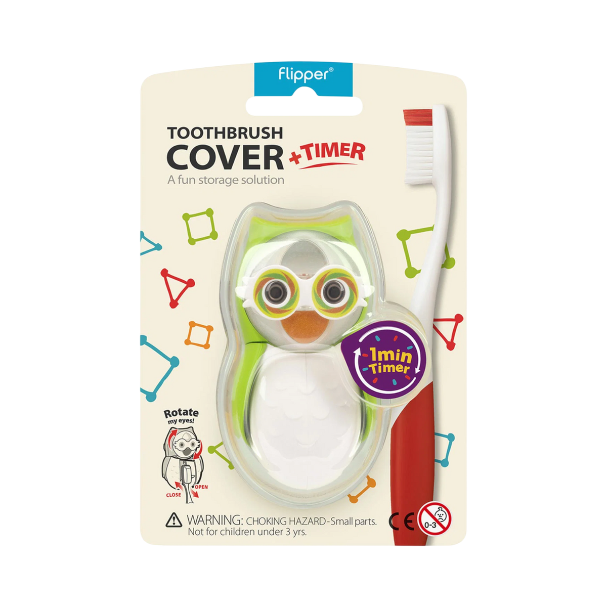 Flipper OWL Earthy Toothbrush Cover & Timer